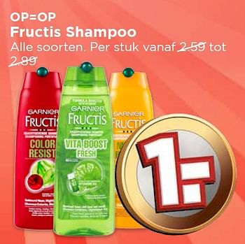 Aanbiedingen Fructis shampoo - Garnier - Geldig van 27/03/2016 tot 02/04/2016 bij Vomar