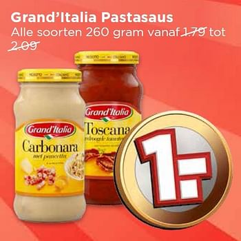 Aanbiedingen Grand`italia pastasaus - grand’italia - Geldig van 27/03/2016 tot 02/04/2016 bij Vomar