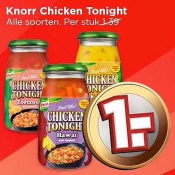 Aanbiedingen Knorr chicken tonight - Knorr - Geldig van 27/03/2016 tot 02/04/2016 bij Vomar