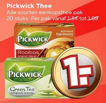Aanbiedingen Pickwick thee - Pickwick - Geldig van 27/03/2016 tot 02/04/2016 bij Vomar
