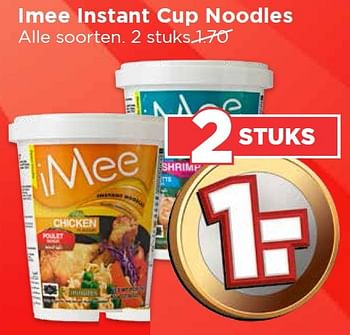 Aanbiedingen Imee instant cup noodles - Imee - Geldig van 27/03/2016 tot 02/04/2016 bij Vomar