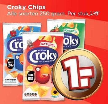 Aanbiedingen Croky chips - Croky - Geldig van 27/03/2016 tot 02/04/2016 bij Vomar