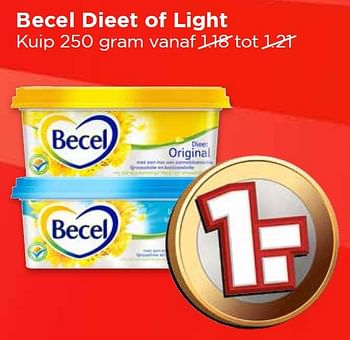Aanbiedingen Becel dieet of light - Becel - Geldig van 27/03/2016 tot 02/04/2016 bij Vomar