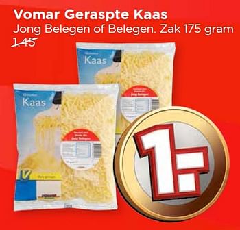 Aanbiedingen Vomar geraspte kaas jong belegen of belegen - Huismerk Vomar - Geldig van 27/03/2016 tot 02/04/2016 bij Vomar