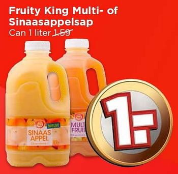 Aanbiedingen Fruity king multi of sinaasappelsap - Fruity King - Geldig van 27/03/2016 tot 02/04/2016 bij Vomar