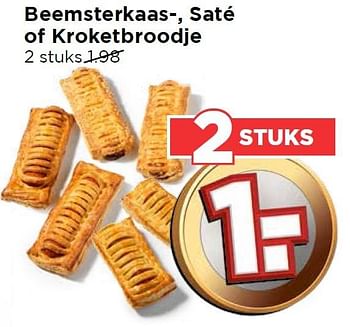 Aanbiedingen Beemsterkaas, saté of kroketbroodje - Huismerk Vomar - Geldig van 27/03/2016 tot 02/04/2016 bij Vomar