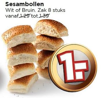 Aanbiedingen Sesambollen - Huismerk Vomar - Geldig van 27/03/2016 tot 02/04/2016 bij Vomar