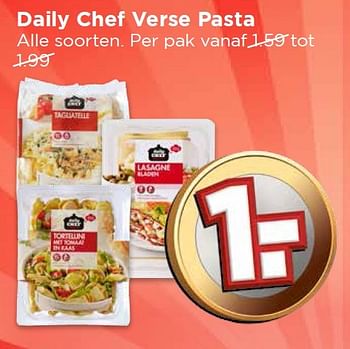 Aanbiedingen Daily chef verse pasta - Daily chef - Geldig van 27/03/2016 tot 02/04/2016 bij Vomar