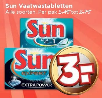 Aanbiedingen Sun vaatwastabletten - Sun - Geldig van 27/03/2016 tot 02/04/2016 bij Vomar