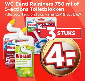 Aanbiedingen Wc eend reinigers of 5-actions toiletblokken - WC Eend - Geldig van 27/03/2016 tot 02/04/2016 bij Vomar