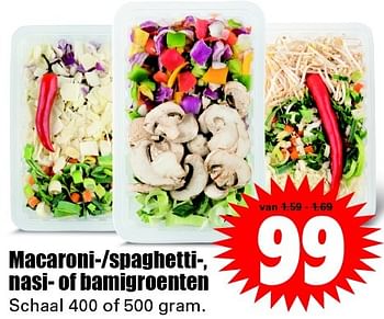 Aanbiedingen Macaroni-spaghetti, nasi of bamigroenten - Huismerk - Dirk - Geldig van 27/03/2016 tot 02/04/2016 bij Lekker Doen
