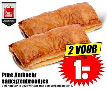 Aanbiedingen Pure ambacht saucijzenbroodjes - Huismerk - Dirk - Geldig van 27/03/2016 tot 02/04/2016 bij Lekker Doen