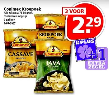 Aanbiedingen Conimex kroepoek - Conimex - Geldig van 27/03/2016 tot 02/04/2016 bij Plus