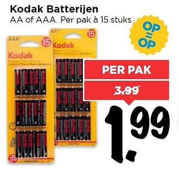 Aanbiedingen Kodak batterijen aa of aaa - Kodak - Geldig van 27/03/2016 tot 02/04/2016 bij Vomar