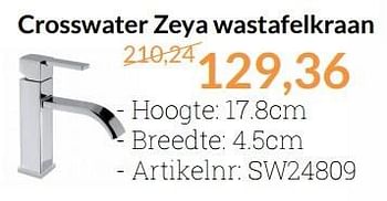 Aanbiedingen Crosswater zeya wastafelkraan - Crosswater - Geldig van 01/04/2016 tot 30/04/2016 bij Sanitairwinkel