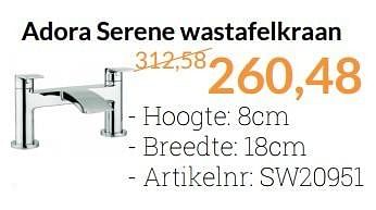 Aanbiedingen Adora serene wastafelkraan - Adora - Geldig van 01/04/2016 tot 30/04/2016 bij Sanitairwinkel