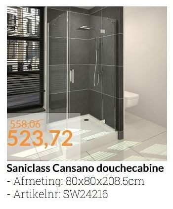 Aanbiedingen Saniclass cansano douchecabine - Saniclass - Geldig van 01/04/2016 tot 30/04/2016 bij Sanitairwinkel
