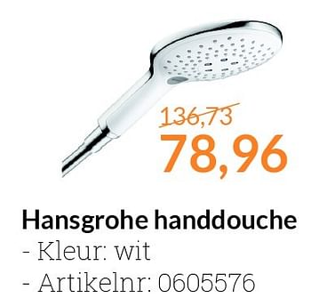 Aanbiedingen Hansgrohe handdouche - Hansgrohe - Geldig van 01/04/2016 tot 30/04/2016 bij Sanitairwinkel