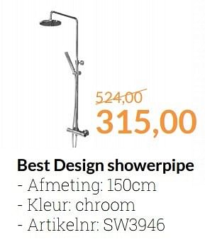 Aanbiedingen Best design showerpipe - Best Design - Geldig van 01/04/2016 tot 30/04/2016 bij Sanitairwinkel