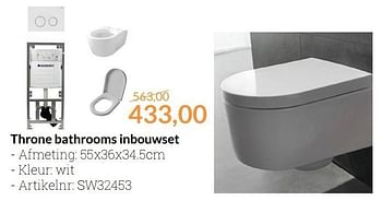 Aanbiedingen Throne bathrooms inbouwset - Throne Bathrooms - Geldig van 01/04/2016 tot 30/04/2016 bij Sanitairwinkel