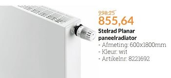 Aanbiedingen Stelrad planar paneelradiator - Stelrad - Geldig van 01/04/2016 tot 30/04/2016 bij Sanitairwinkel