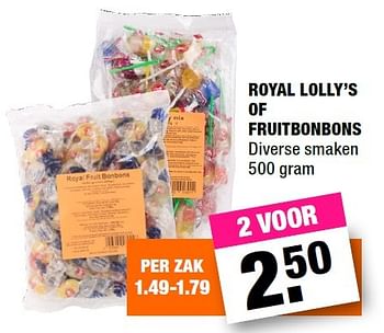 Aanbiedingen Royal lolly`s of fruitbonbons - Huismerk - Big Bazar - Geldig van 28/03/2016 tot 10/04/2016 bij Big Bazar