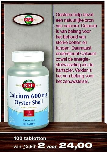 Aanbiedingen Oesterschelp bevat een natuurlijke bron van calcium - Huismerk - De Rode Pilaren - Geldig van 19/02/2016 tot 24/04/2016 bij De Rode Pilaren