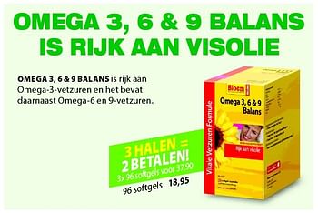 Aanbiedingen Omega 3, 6 + 9 balans is rijk aan omega-3-vetzuren - Bloem - Geldig van 19/02/2016 tot 24/04/2016 bij De Rode Pilaren