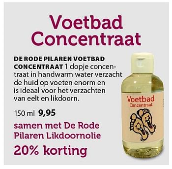 Aanbiedingen De rode pilaren voetbad concentraat - Huismerk - De Rode Pilaren - Geldig van 19/02/2016 tot 24/04/2016 bij De Rode Pilaren