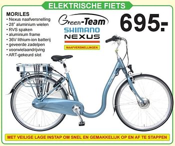 Aanbiedingen Elektrische fiets moriles - Green-Team - Geldig van 10/04/2016 tot 01/05/2016 bij Van Cranenbroek