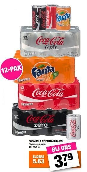 Aanbiedingen Coca cola of fanta blikjes - Coca Cola - Geldig van 11/04/2016 tot 24/04/2016 bij Big Bazar