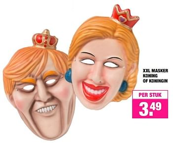 Aanbiedingen Xxl masker koning of koningin - Huismerk - Big Bazar - Geldig van 11/04/2016 tot 24/04/2016 bij Big Bazar