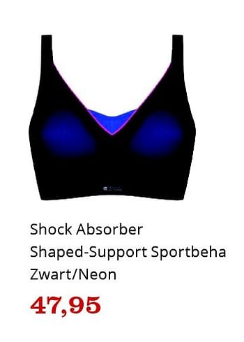 Aanbiedingen Shock absorber shaped support sportbeha zwart neon - Shock Absorber - Geldig van 09/04/2016 tot 24/04/2016 bij Bol