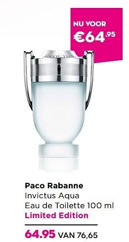 Aanbiedingen Paco rabanne invictus aqua - Paco Rabanne - Geldig van 28/03/2016 tot 17/04/2016 bij Ici Paris XL