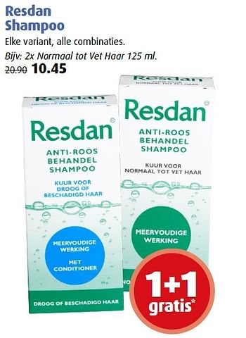 Aanbiedingen Resdan shampoo - Resdan - Geldig van 04/04/2016 tot 17/04/2016 bij Uw eigen drogist