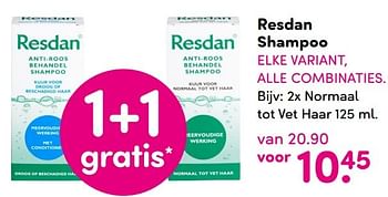 Aanbiedingen Resdan shampoo - Resdan - Geldig van 04/04/2016 tot 17/04/2016 bij da
