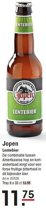 Aanbiedingen Jopen lentebier - Jopen - Geldig van 30/03/2016 tot 18/04/2016 bij Sligro