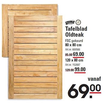Aanbiedingen Tafelblad oldteak - Sediamo - Geldig van 30/03/2016 tot 18/04/2016 bij Sligro