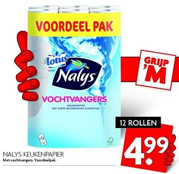Aanbiedingen Nalys keukenpapier - Nalys - Geldig van 17/04/2016 tot 23/04/2016 bij Deka Markt