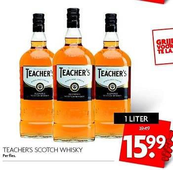 Aanbiedingen Teacher`s scotch whisky - Teacher's - Geldig van 17/04/2016 tot 23/04/2016 bij Deka Markt
