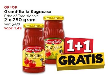 Aanbiedingen Grand`italia sugocasa - grand’italia - Geldig van 17/04/2016 tot 23/04/2016 bij Vomar