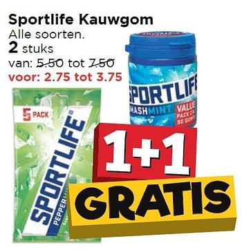 Aanbiedingen Sportlife kauwgom - Sportlife - Geldig van 17/04/2016 tot 23/04/2016 bij Vomar
