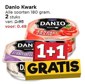 Aanbiedingen Danio kwark - Danone - Geldig van 17/04/2016 tot 23/04/2016 bij Vomar