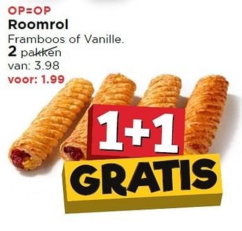 Aanbiedingen Roomrol framboos of vanille - Huismerk Vomar - Geldig van 17/04/2016 tot 23/04/2016 bij Vomar