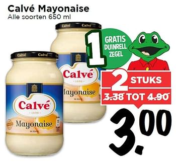 Aanbiedingen Calvé mayonaise - Calve - Geldig van 17/04/2016 tot 23/04/2016 bij Vomar