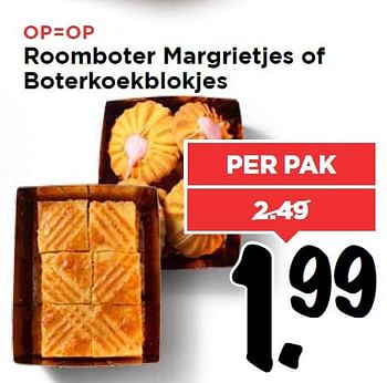 Aanbiedingen Roomboter margrietjes of boterkoekblokjes - Huismerk Vomar - Geldig van 17/04/2016 tot 23/04/2016 bij Vomar