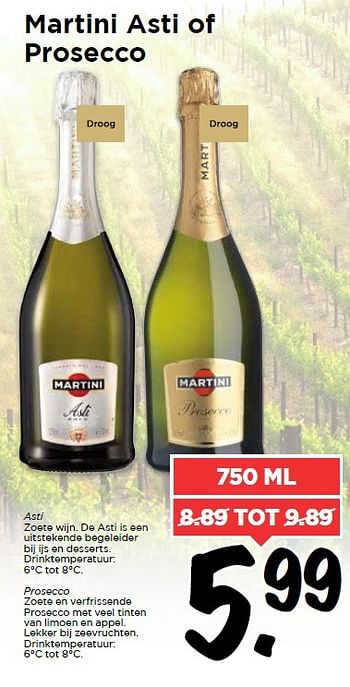 Aanbiedingen Martini asti of prosecco - Martini - Geldig van 17/04/2016 tot 23/04/2016 bij Vomar