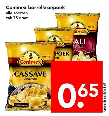 Aanbiedingen Conimex borrelkroepoek - Conimex - Geldig van 17/04/2016 tot 23/04/2016 bij Deen Supermarkten