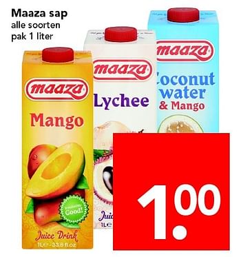 Aanbiedingen Maaza sap - Maaza - Geldig van 17/04/2016 tot 23/04/2016 bij Deen Supermarkten