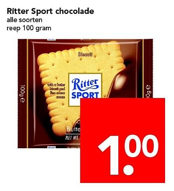 Aanbiedingen Ritter sport chocolade - Ritter Sport - Geldig van 17/04/2016 tot 23/04/2016 bij Deen Supermarkten